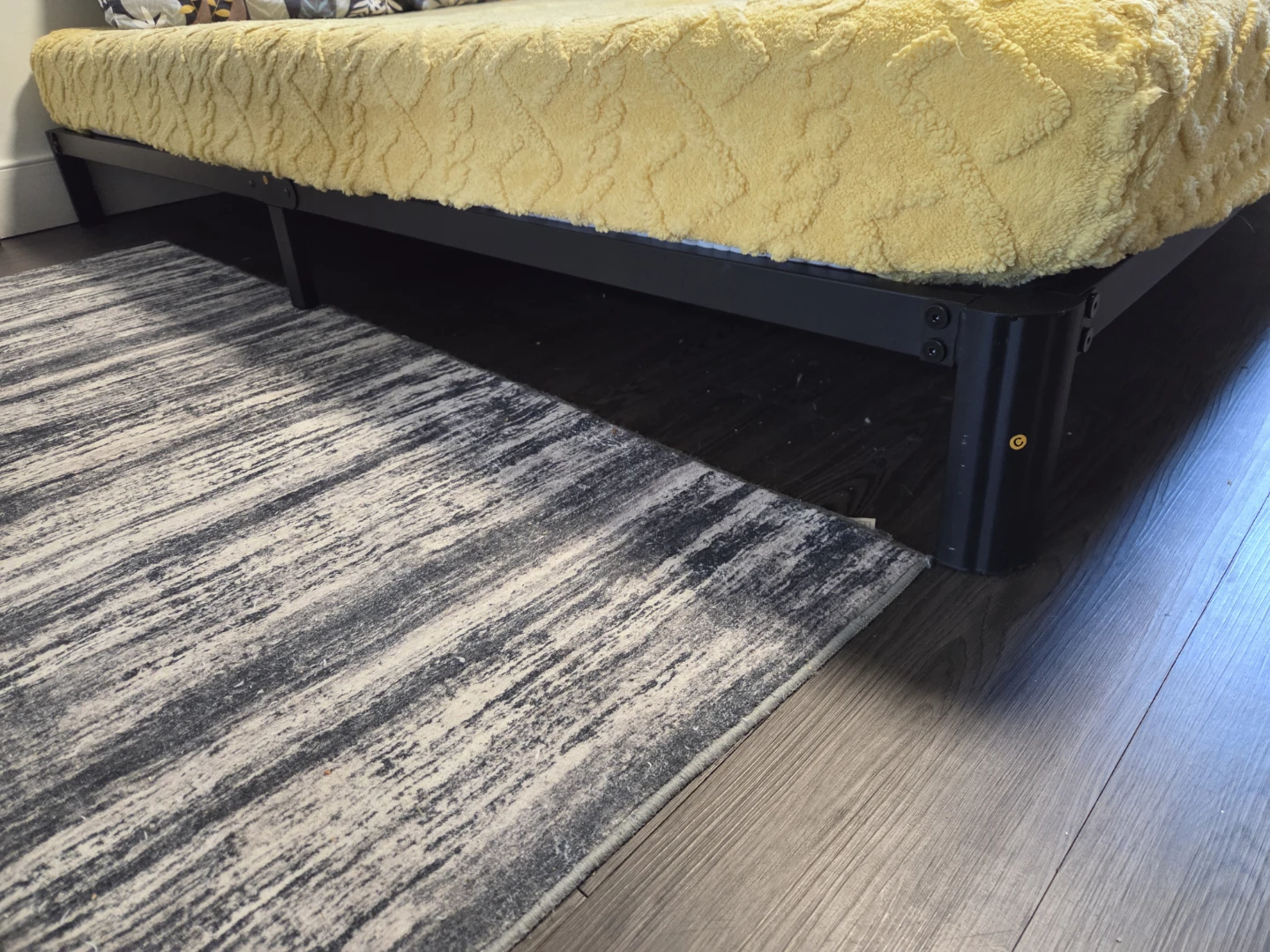 King size bed frame with mattress. - photo 3