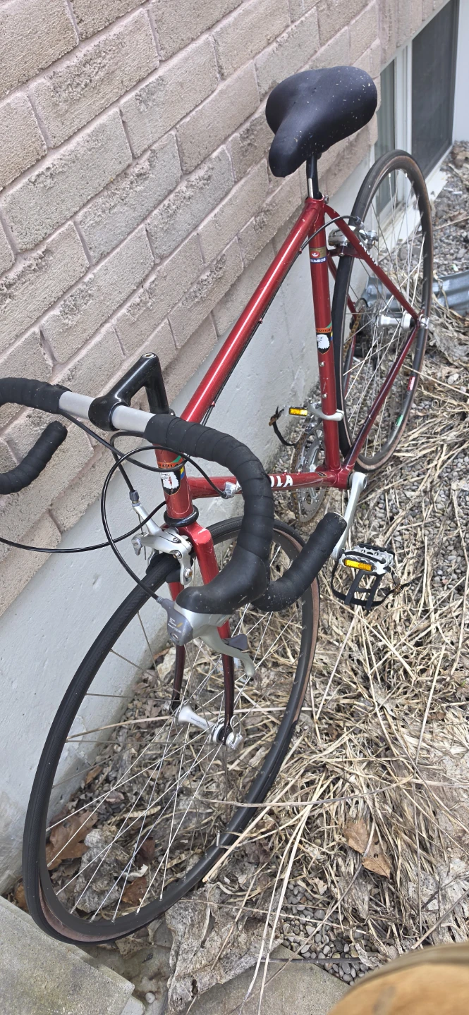 Red Columbus Steel Frame Road Bike