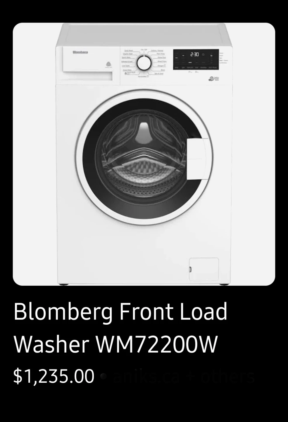 Blomberg WM72200W Front Load Automatic Washer - photo 5