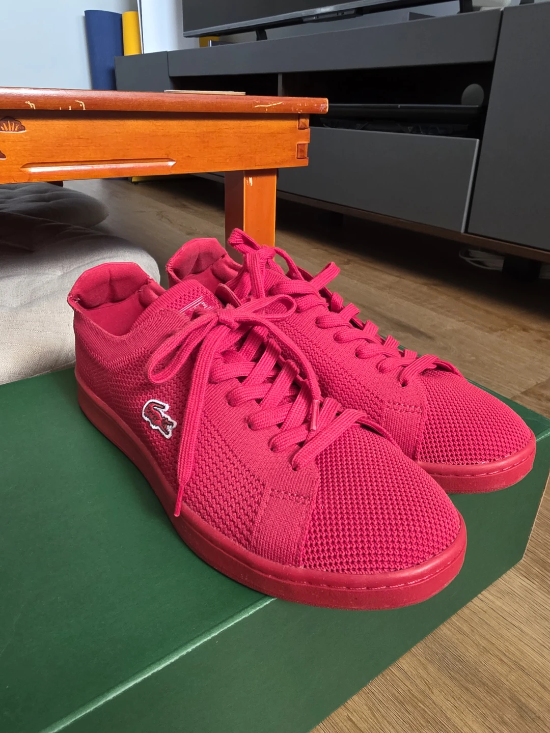 Lacoste Red Knit Sneakers