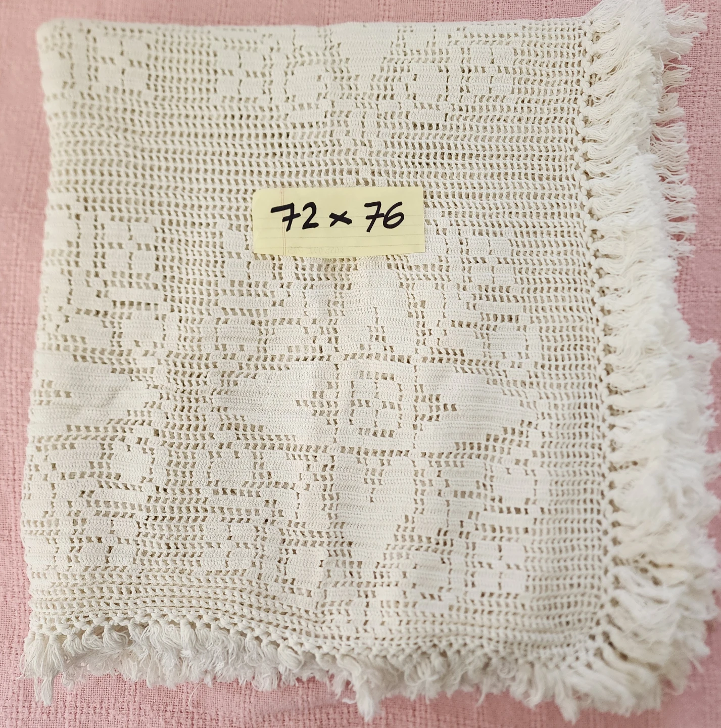 HAND CROCHETED BEDSPREAD OR TABLECLOTH