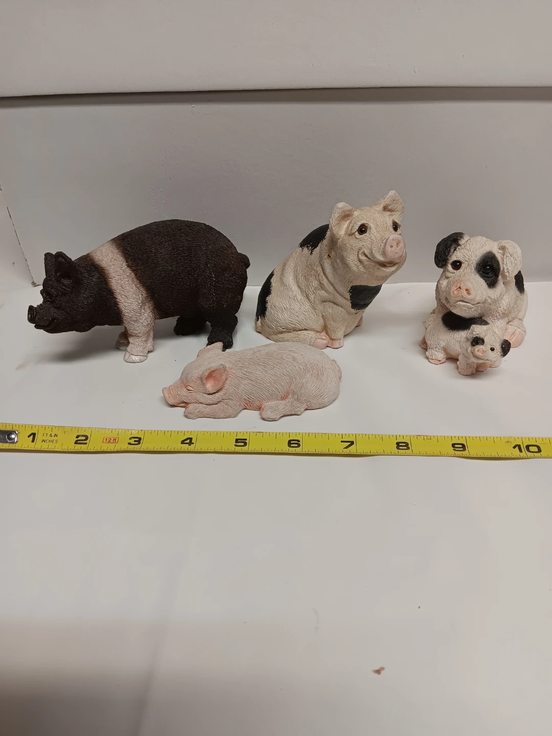 Set of 4 Pig Figurines