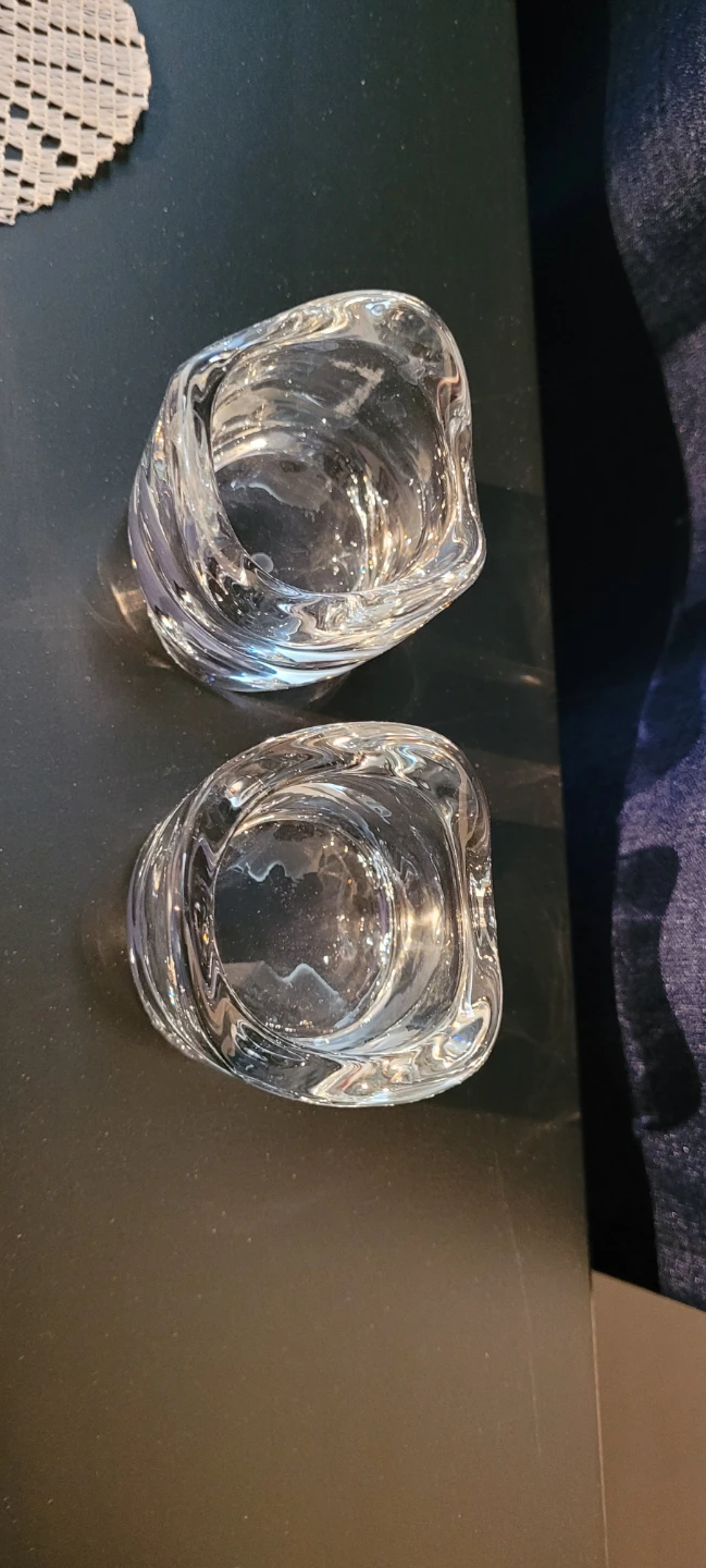 Pair of Clear Glass Votive Candle Holders - photo 2