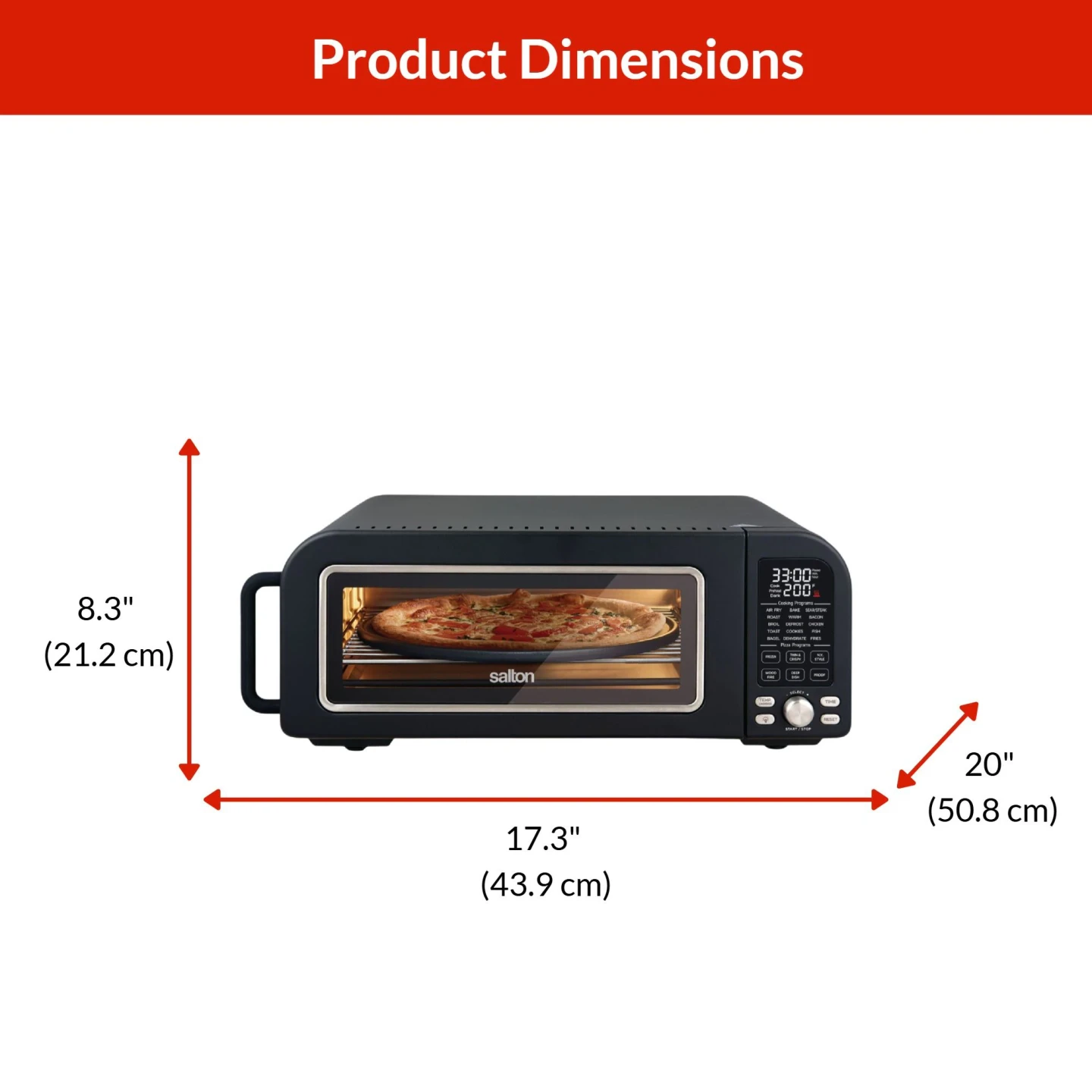 NEW Salton Pizzadeso Professional Pizza Oven & Air Fryer - photo 2