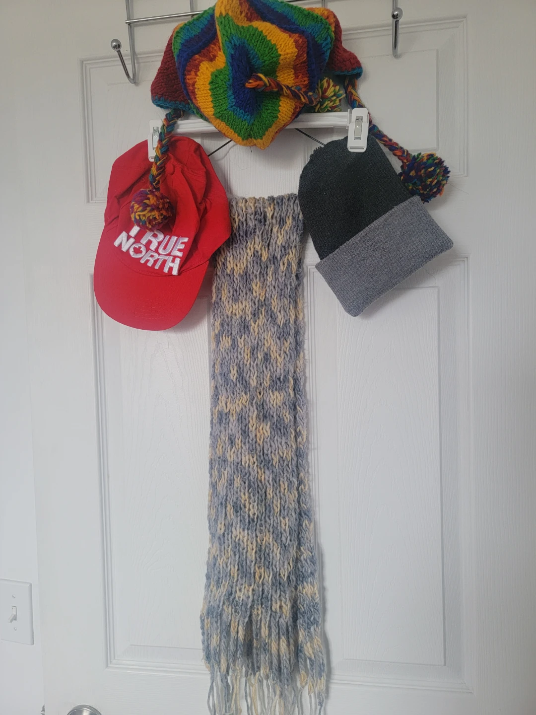 Bundle of winter hats and scarf