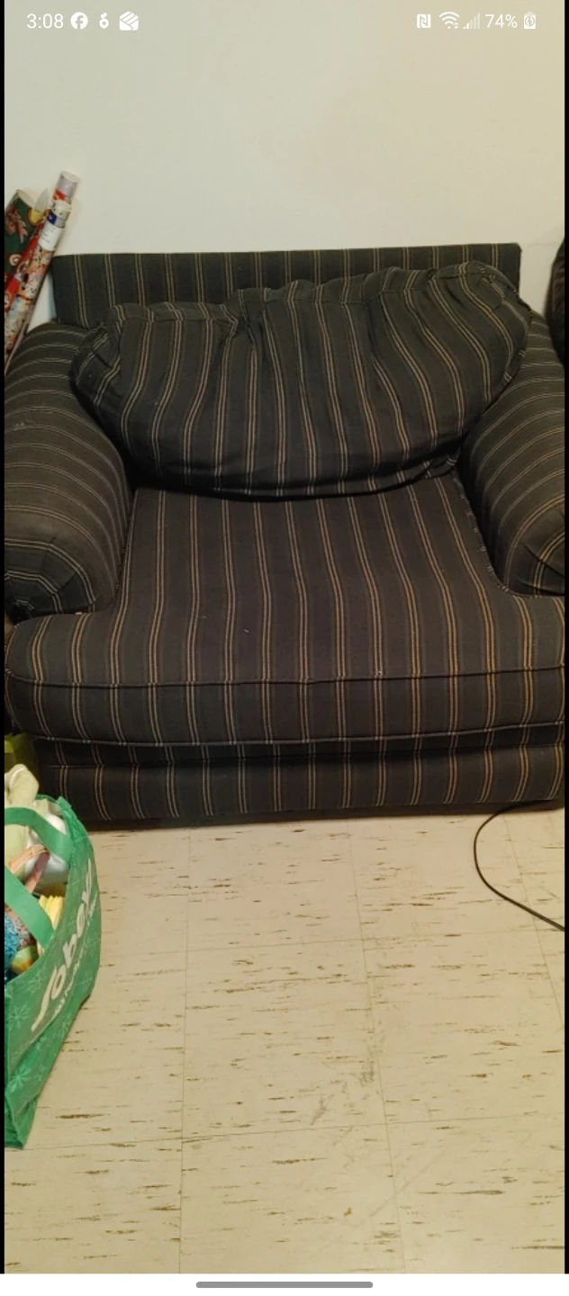Striped accent chair