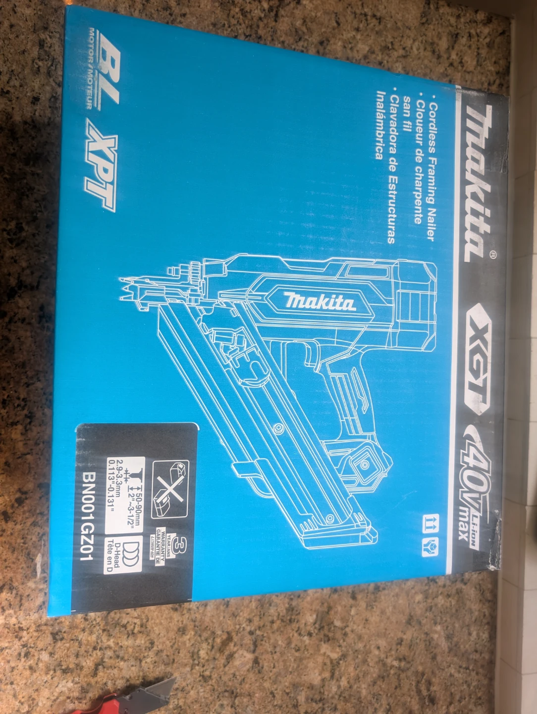 Makita XGT 40Vmax BN001GZ Cordless Framing Nailer