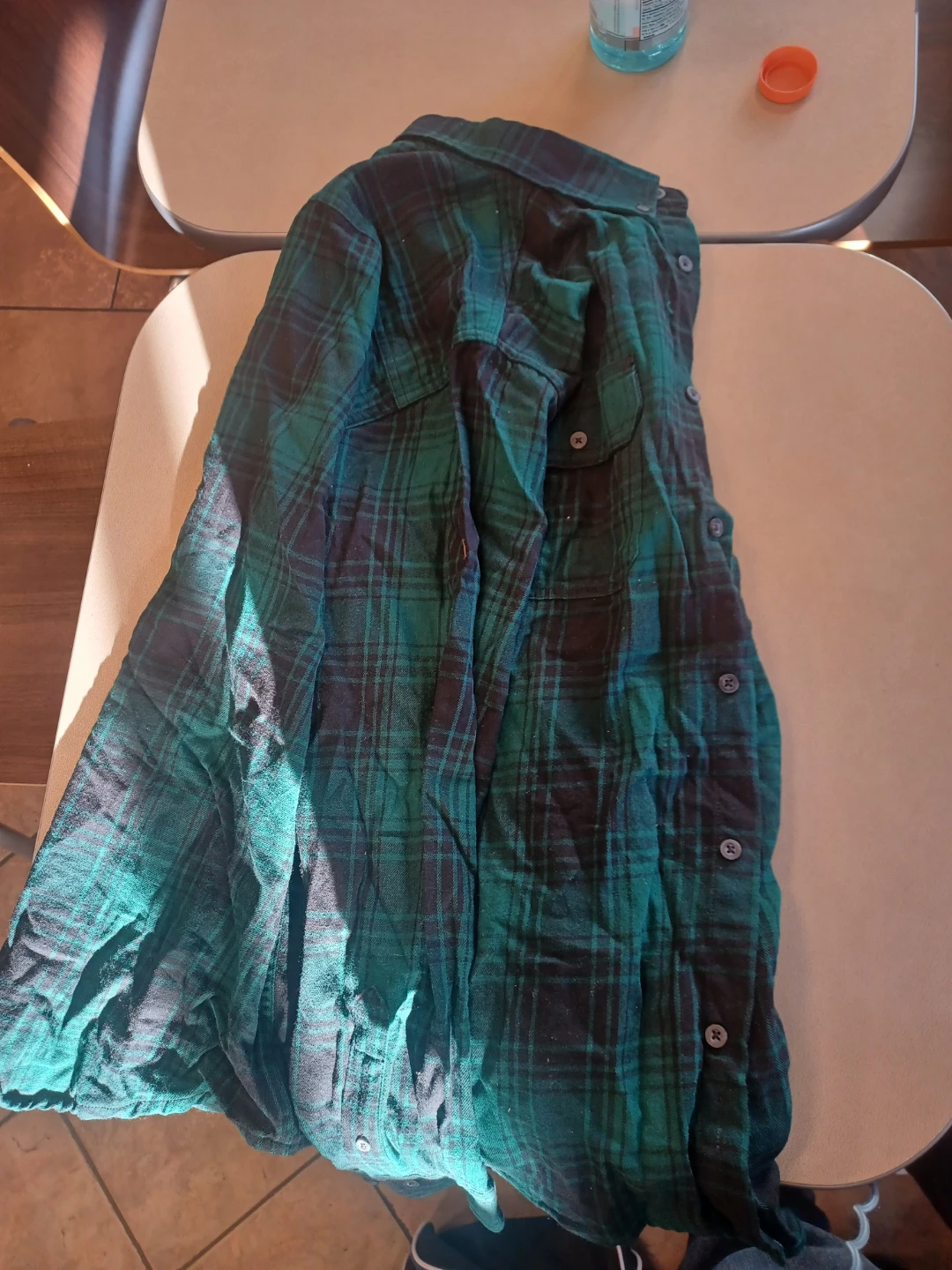 Faded Glory Plaid Long Sleeve Shirt - Green/Black - L/G