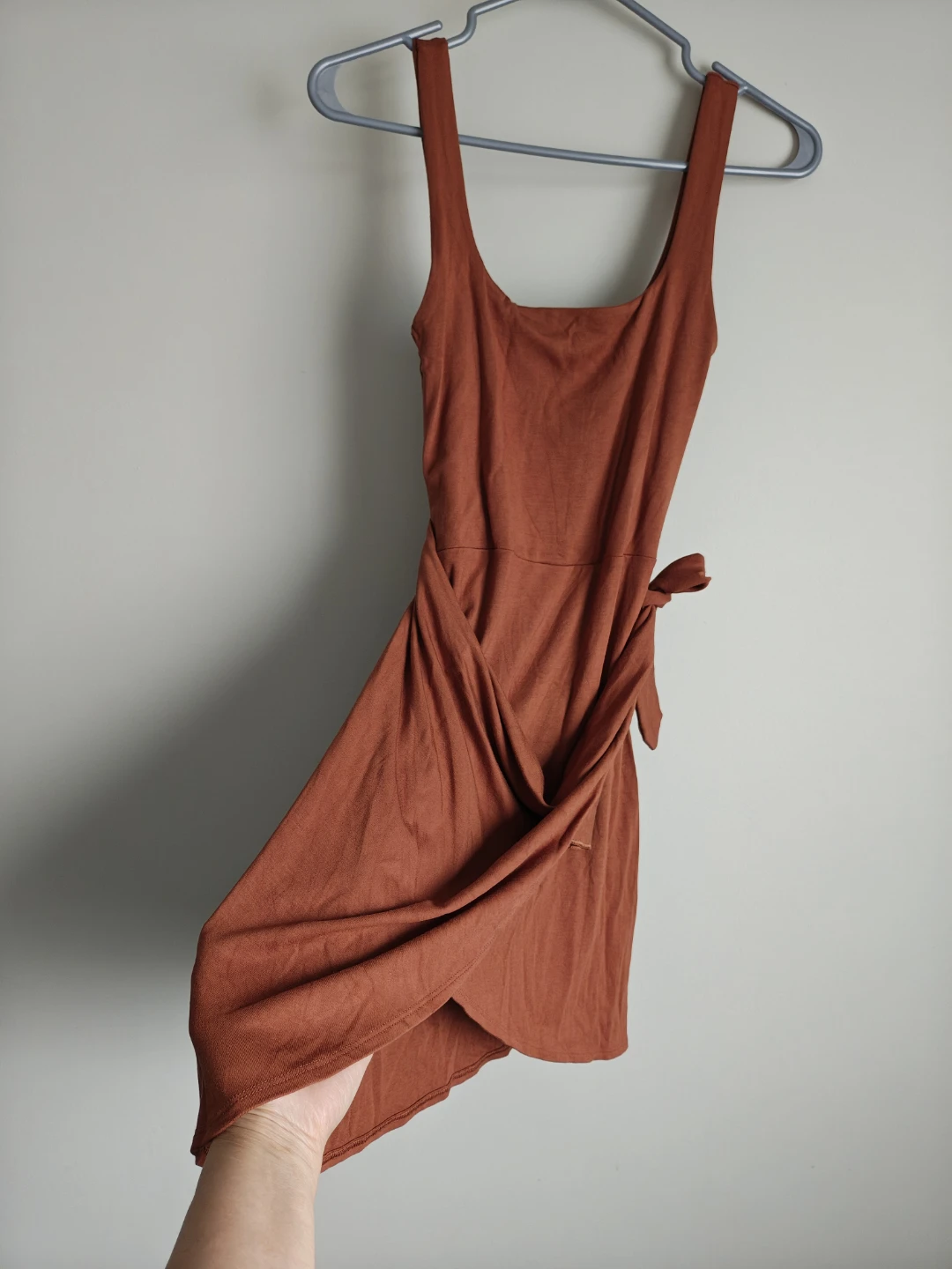 Wilfred Rust Knit Wrap Mini Dress - photo 3