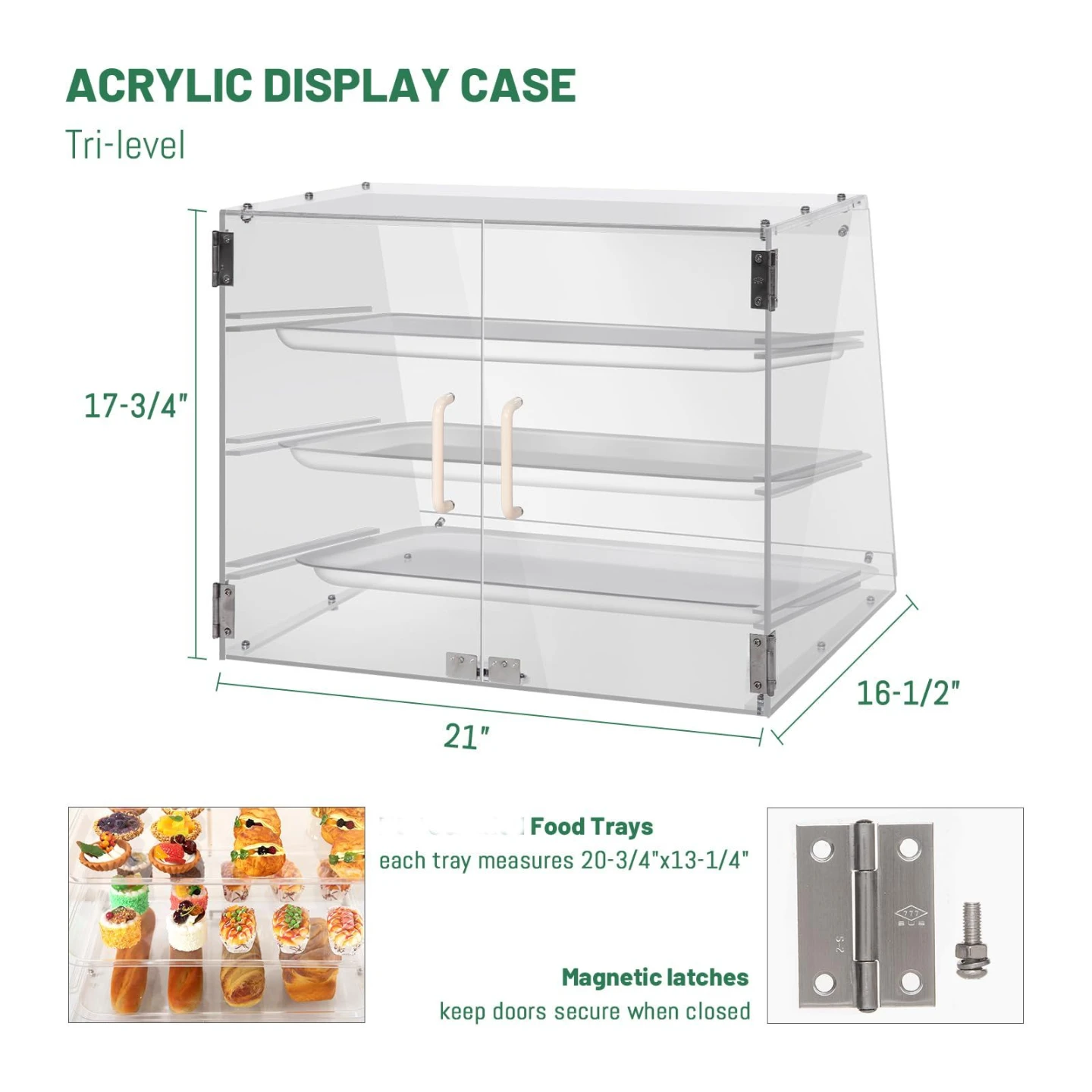 YBSVO 3 Tray Commercial Countertop Bakery Display - photo 2