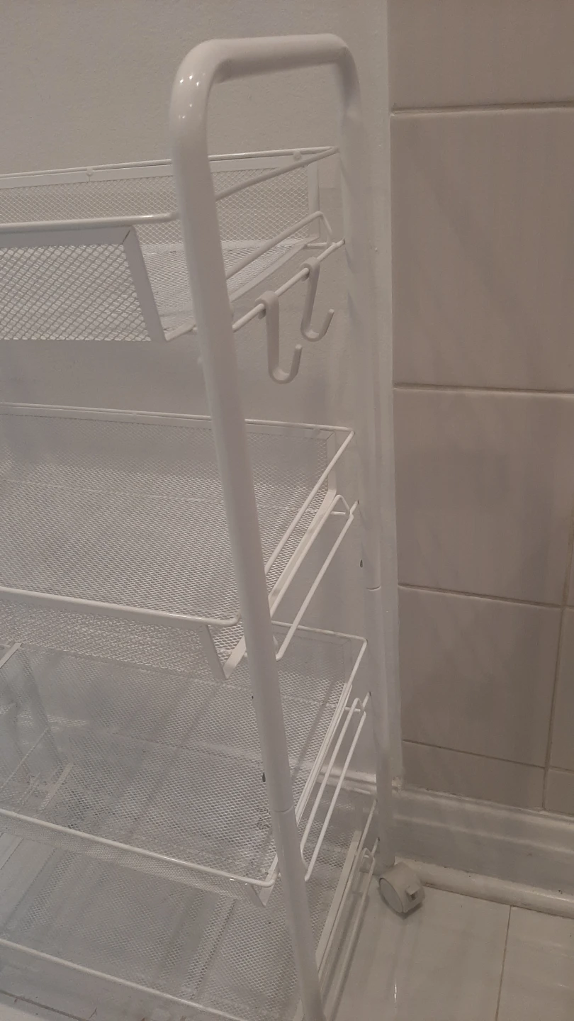 White 4-Tier Rolling Storage Cart - photo 2
