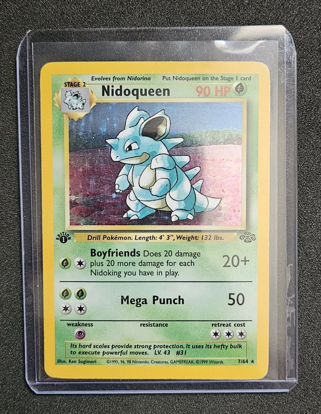 Pokémon Nidoqueen 7/64 1st Edition Jungle HOLO 1999 WOTC Rare