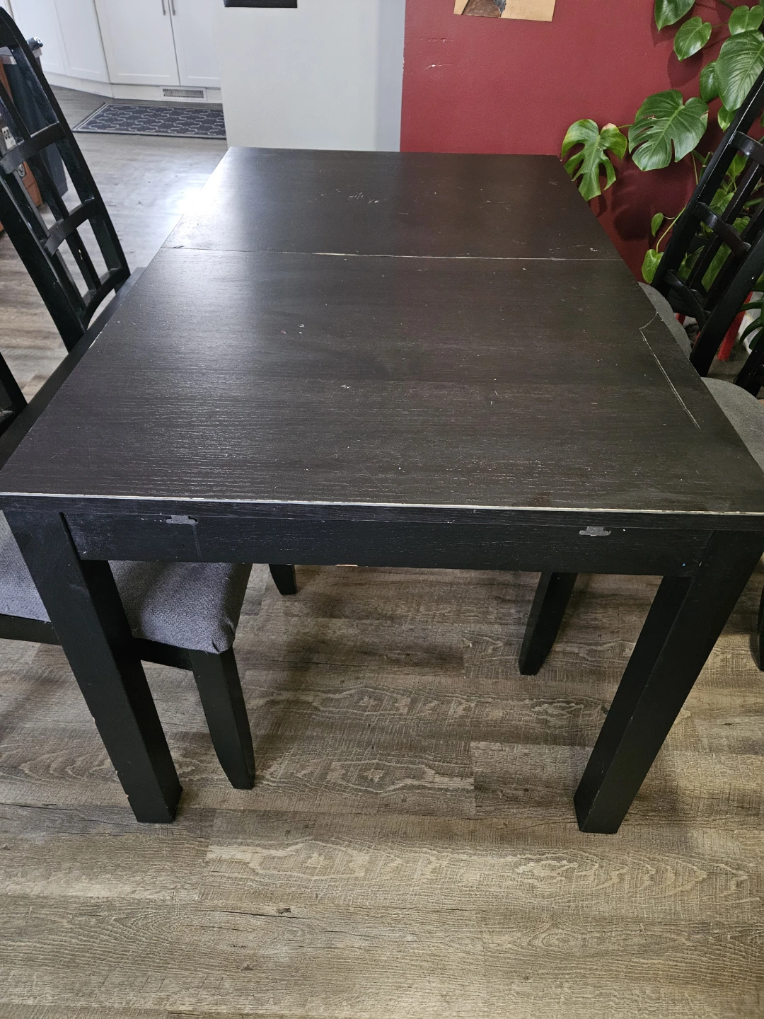 Black Extendable Dining Table with 4 Chairs - photo 2