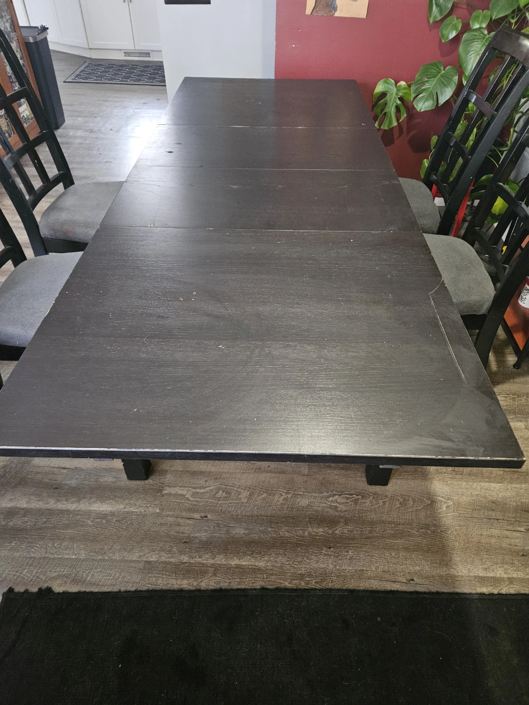 Black Extendable Dining Table with 4 Chairs - photo 4
