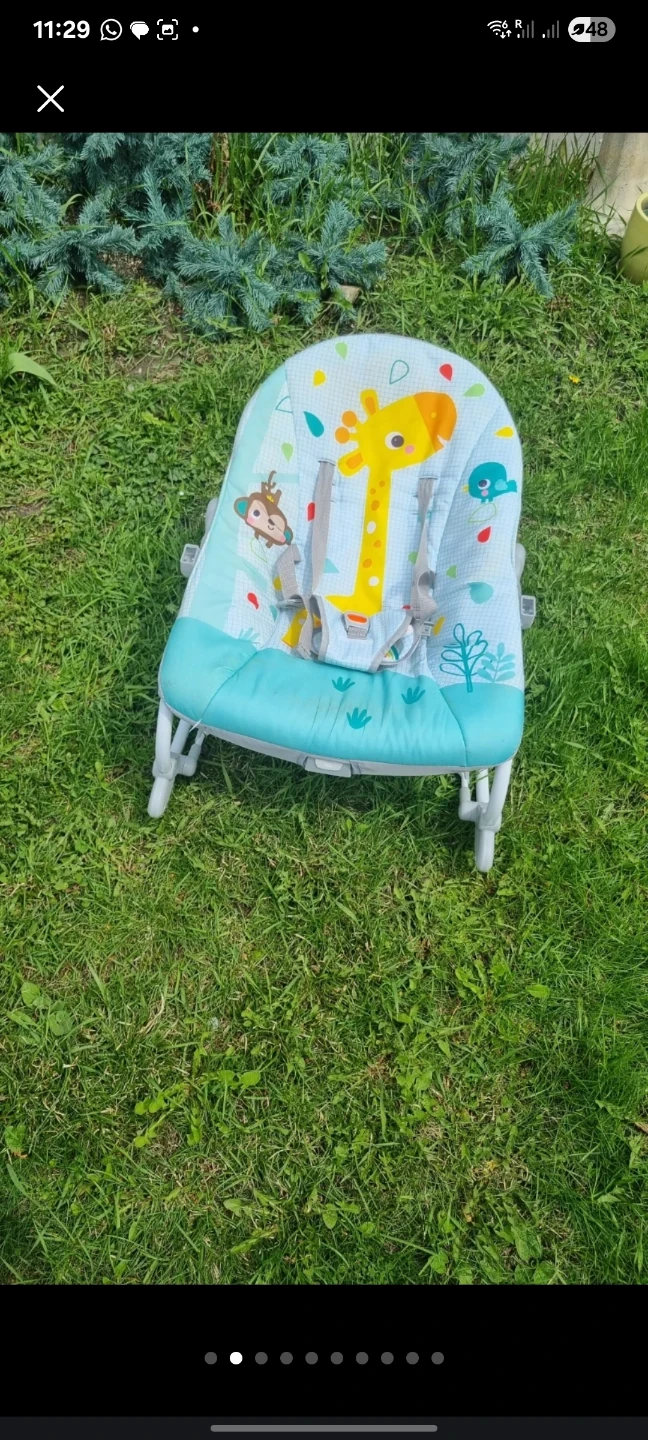 Baby Bouncer Chair with Giraffe and Monkey Print