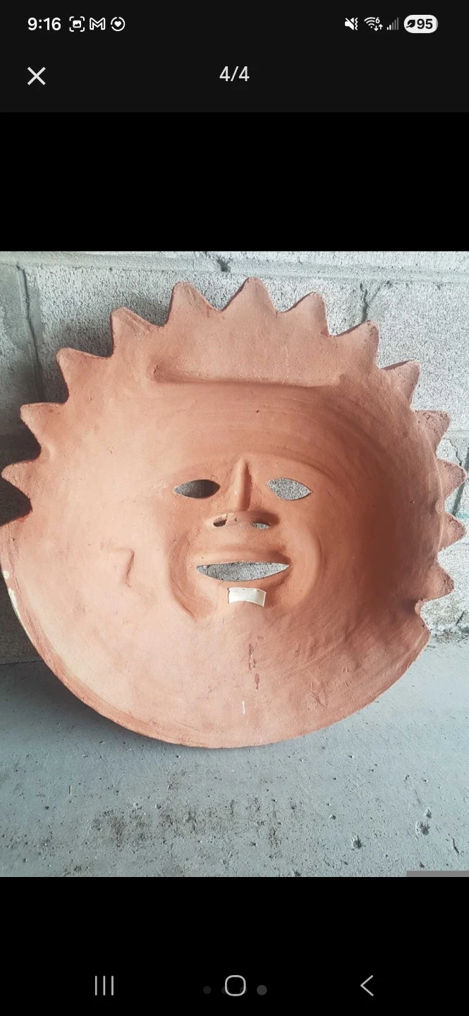 Clay Sun Face Mask   Mexico 🇲🇽 - photo 3