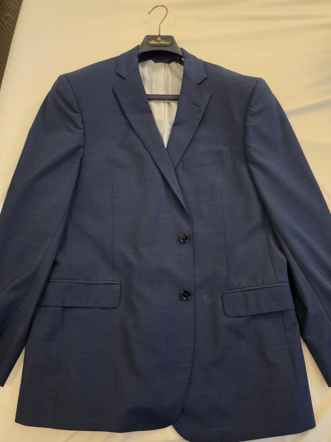 Brooks Brothers Explorer Regent Fit Dark Navy plaid suit jacket