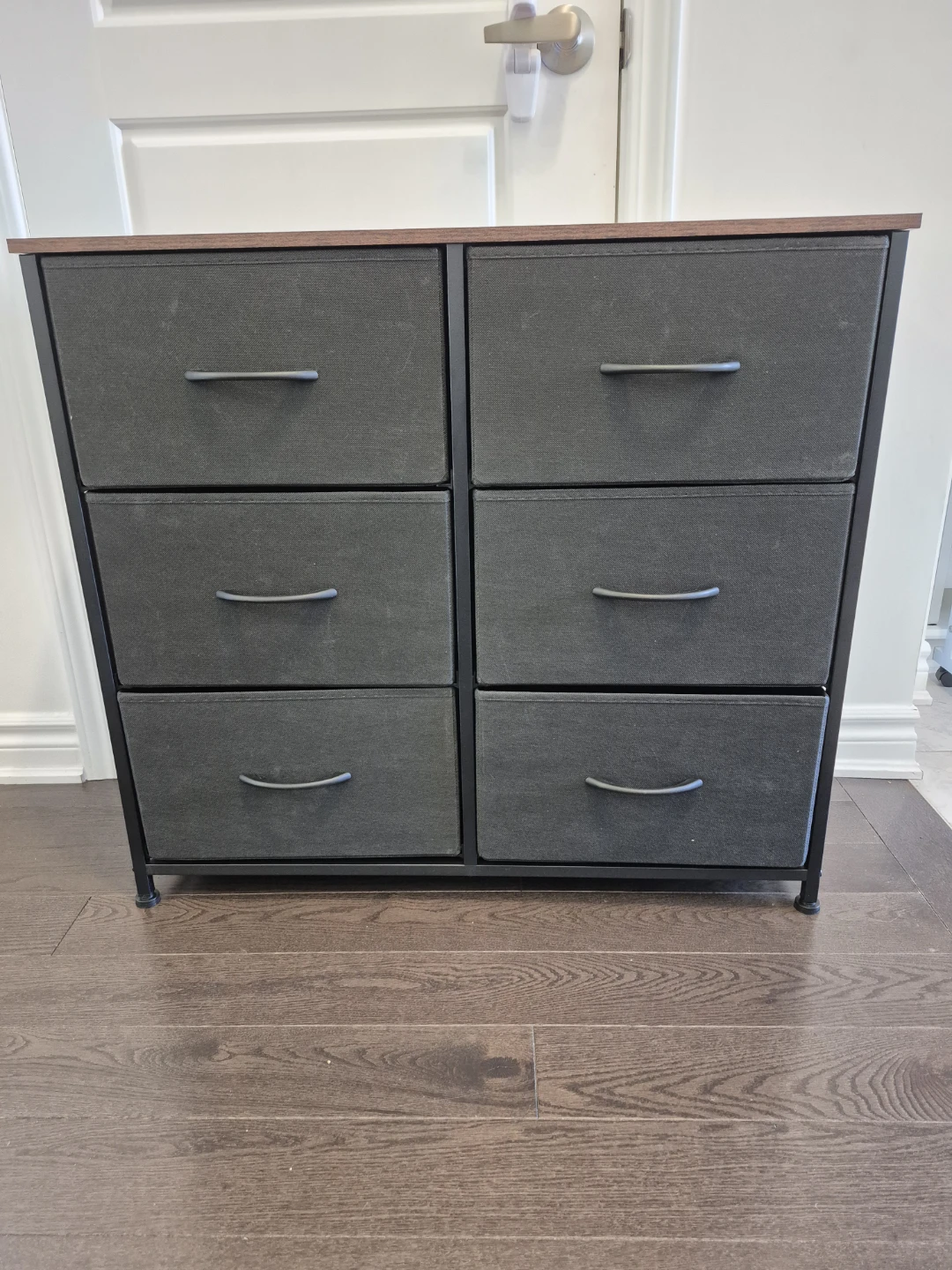 Black 6-Drawer Fabric Dresser