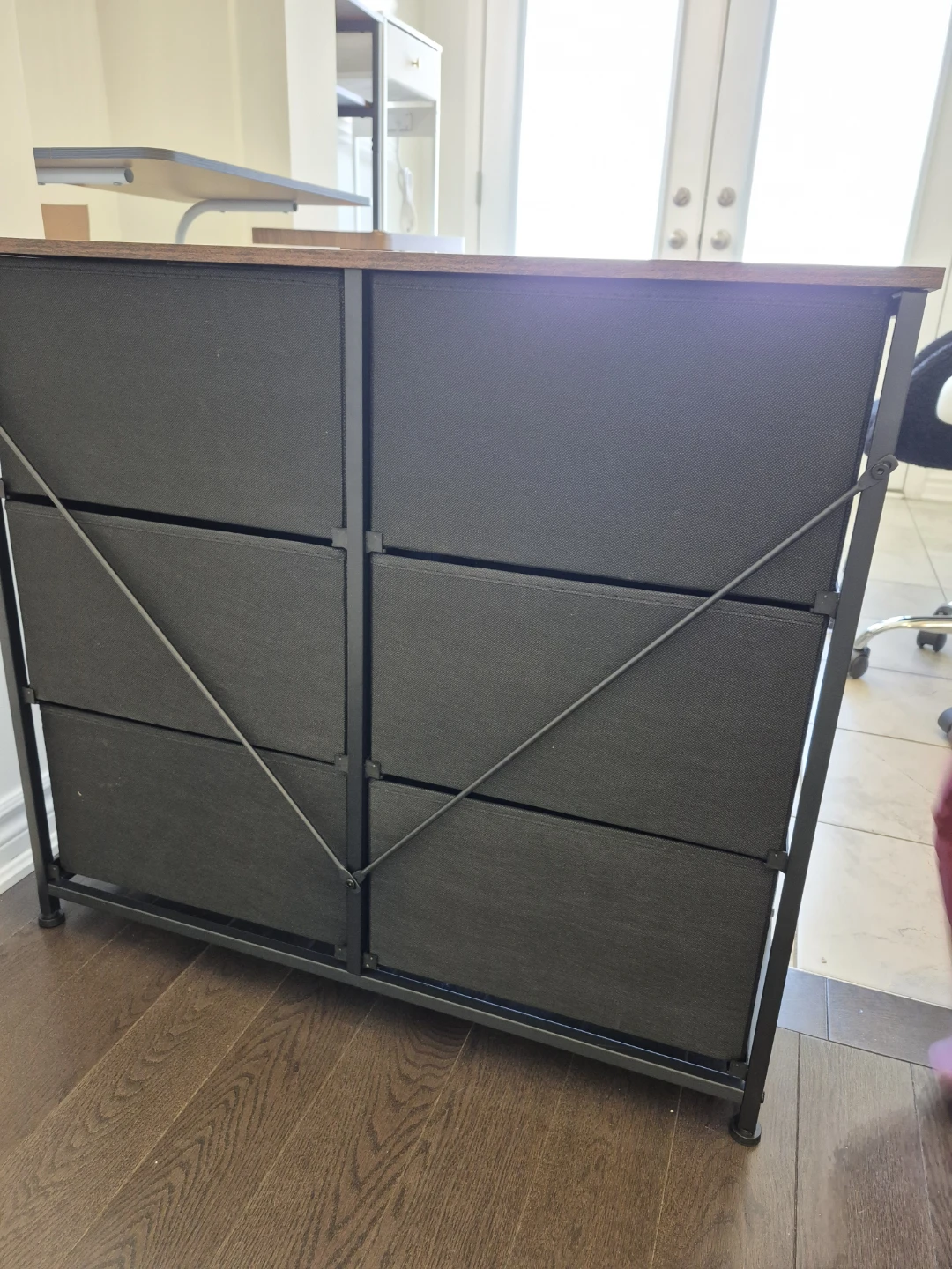 Black 6-Drawer Fabric Dresser - photo 2