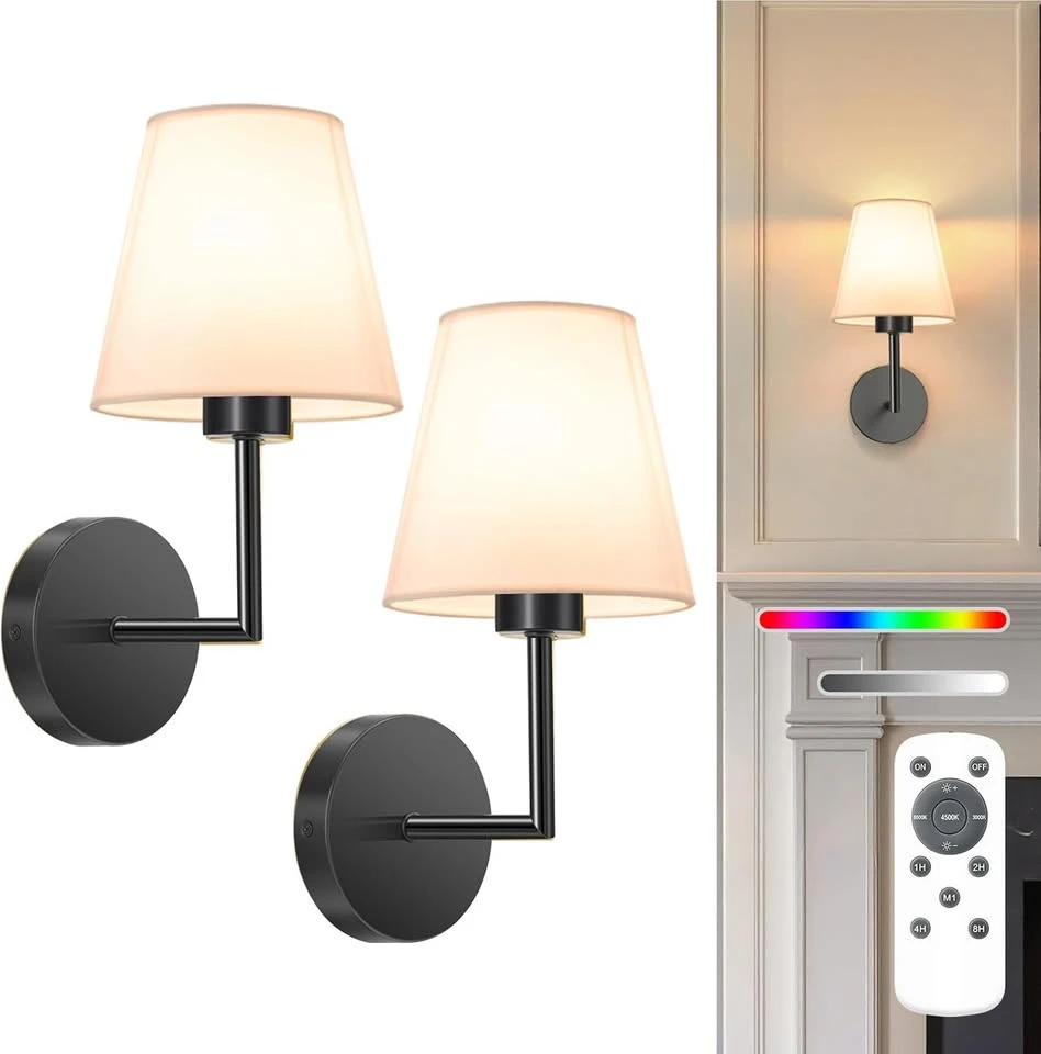 Battery Operated Wall Sconces - 2 Pack