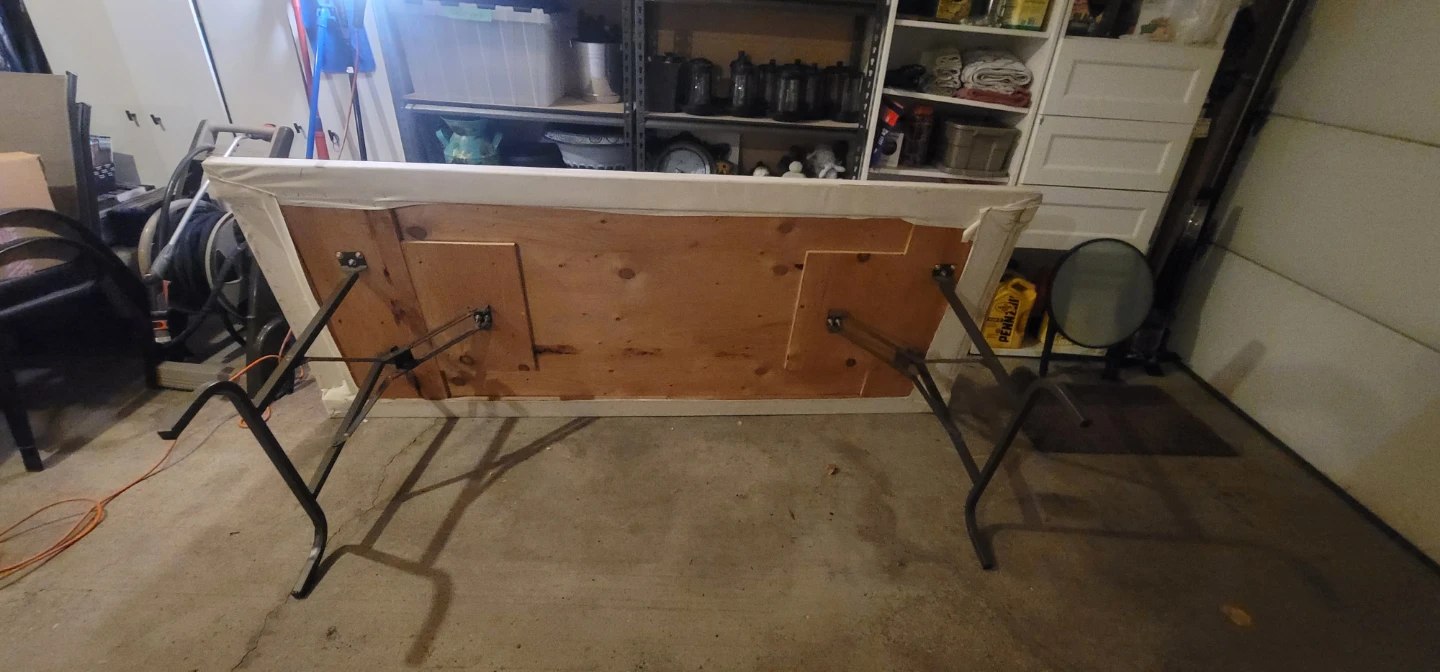 7’ Folding Wood Rectangular Table with metal folding legs - photo 3