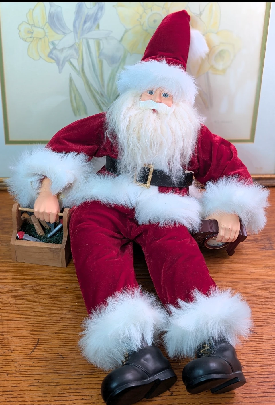 Sitting Mantle Santa Claus Figurine - photo 3