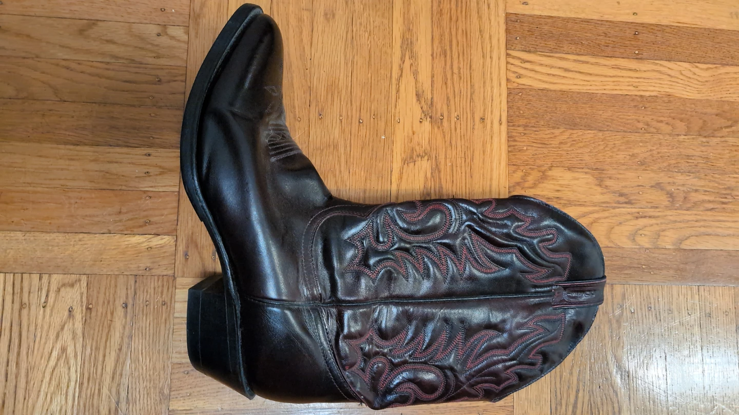 Boulet Western Cowboy Boots - Brown Leather