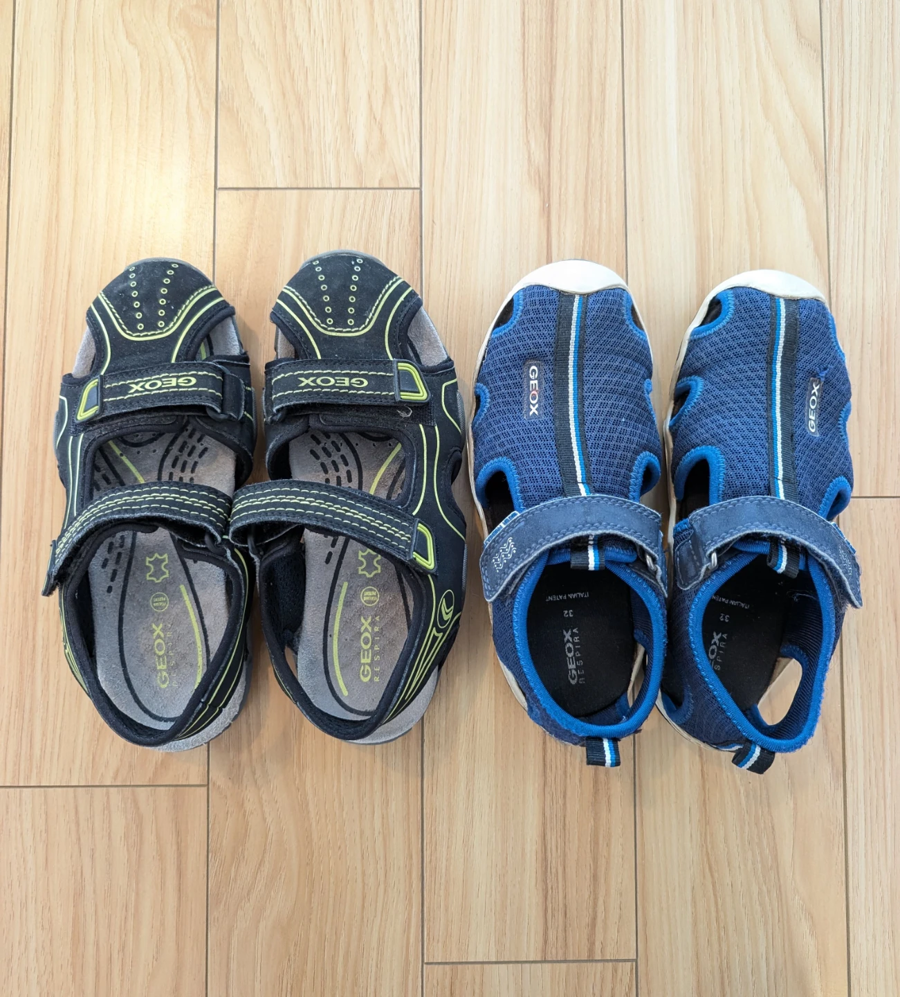 Geox Boy's Size 2 Black & Yellow Sandals Black & Yellow Size 2 - photo 4