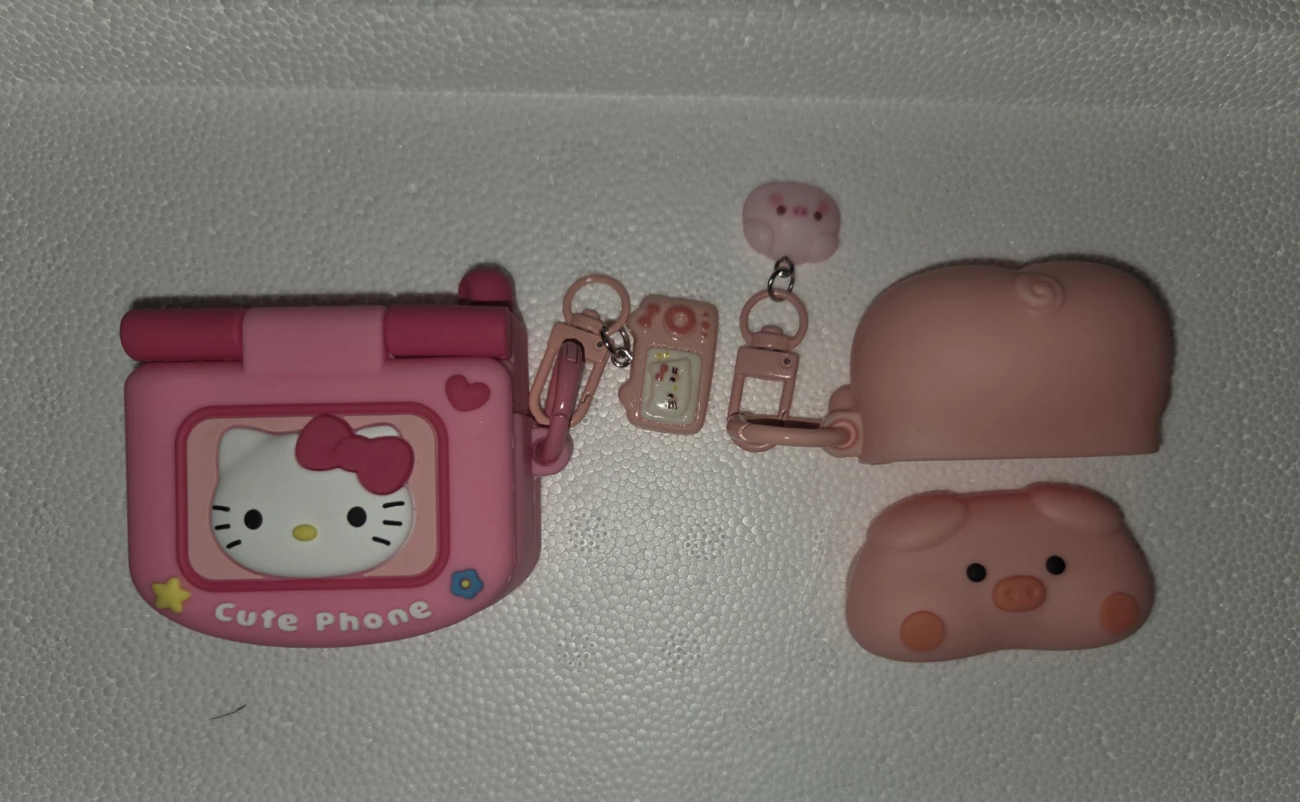 Hello Kitty Pink Phone & Pig AirPods Case Set