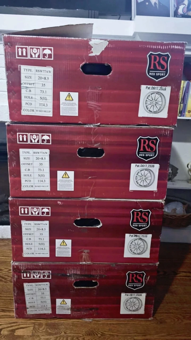 5 New Red Sport rims wheels 5x114.3 5x115 - photo 3