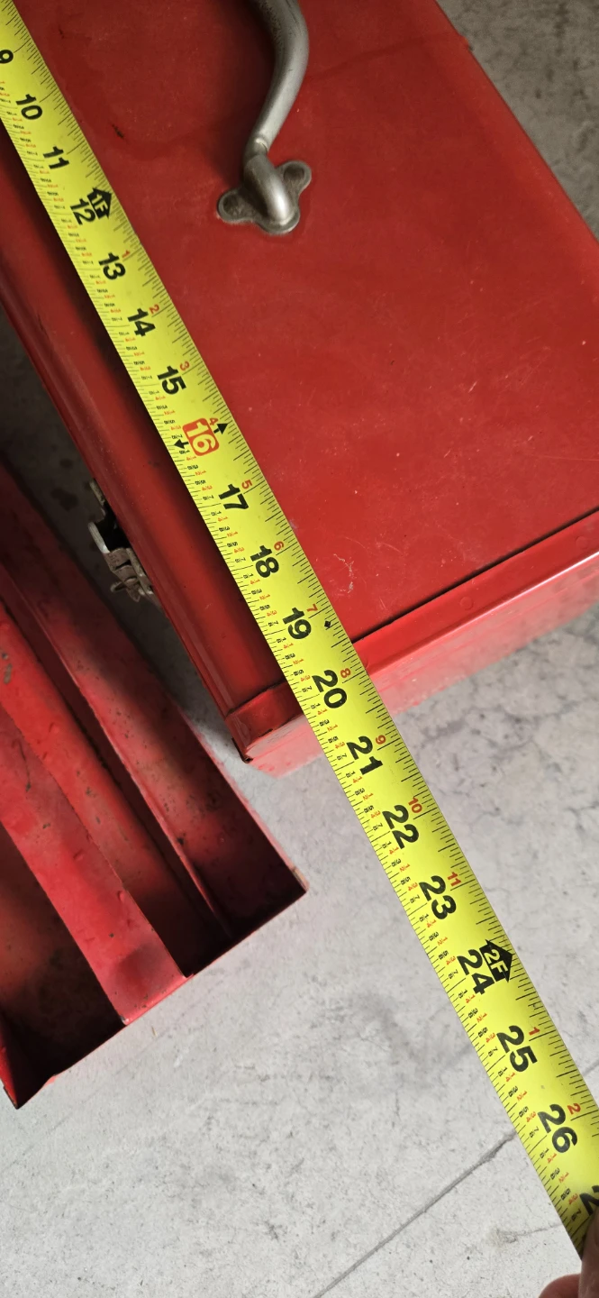 Red Metal Toolbox with Tray - photo 3