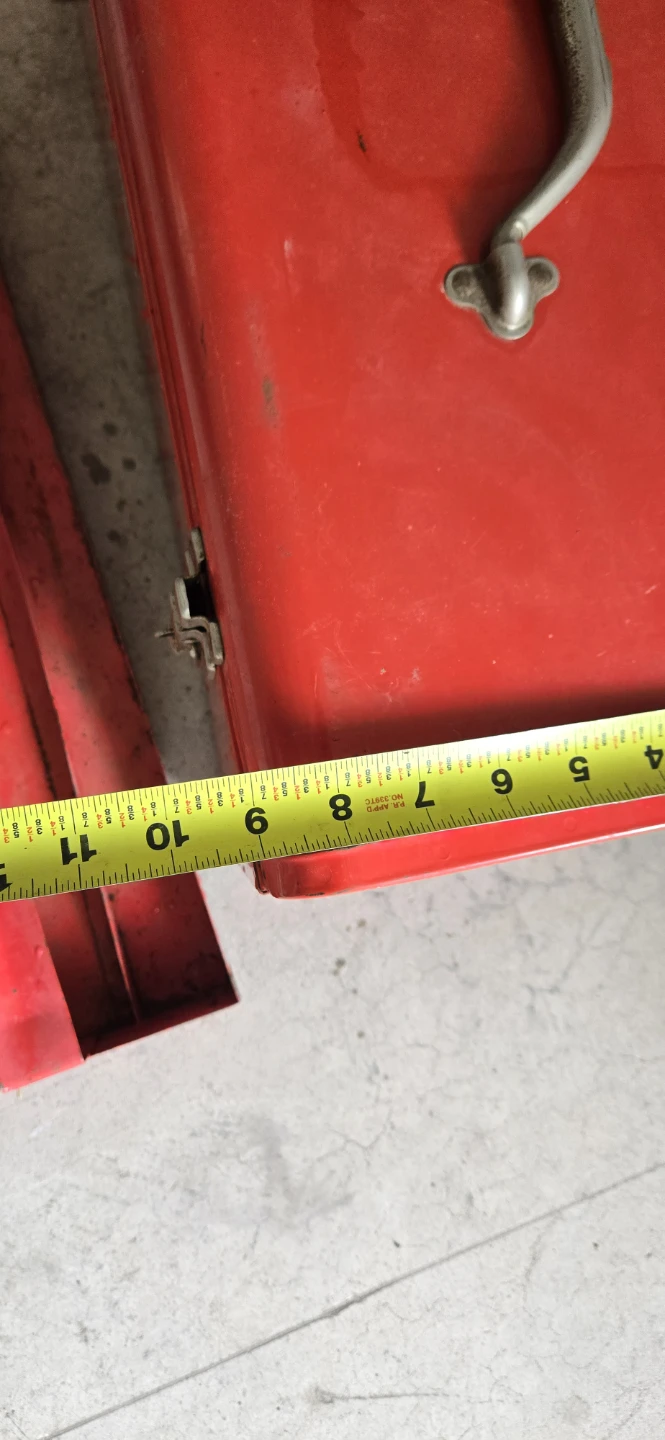Red Metal Toolbox with Tray - photo 4