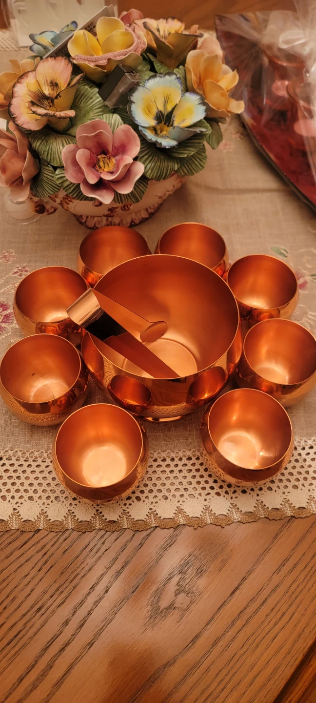 Copper Cups/ Serving Bowls Set