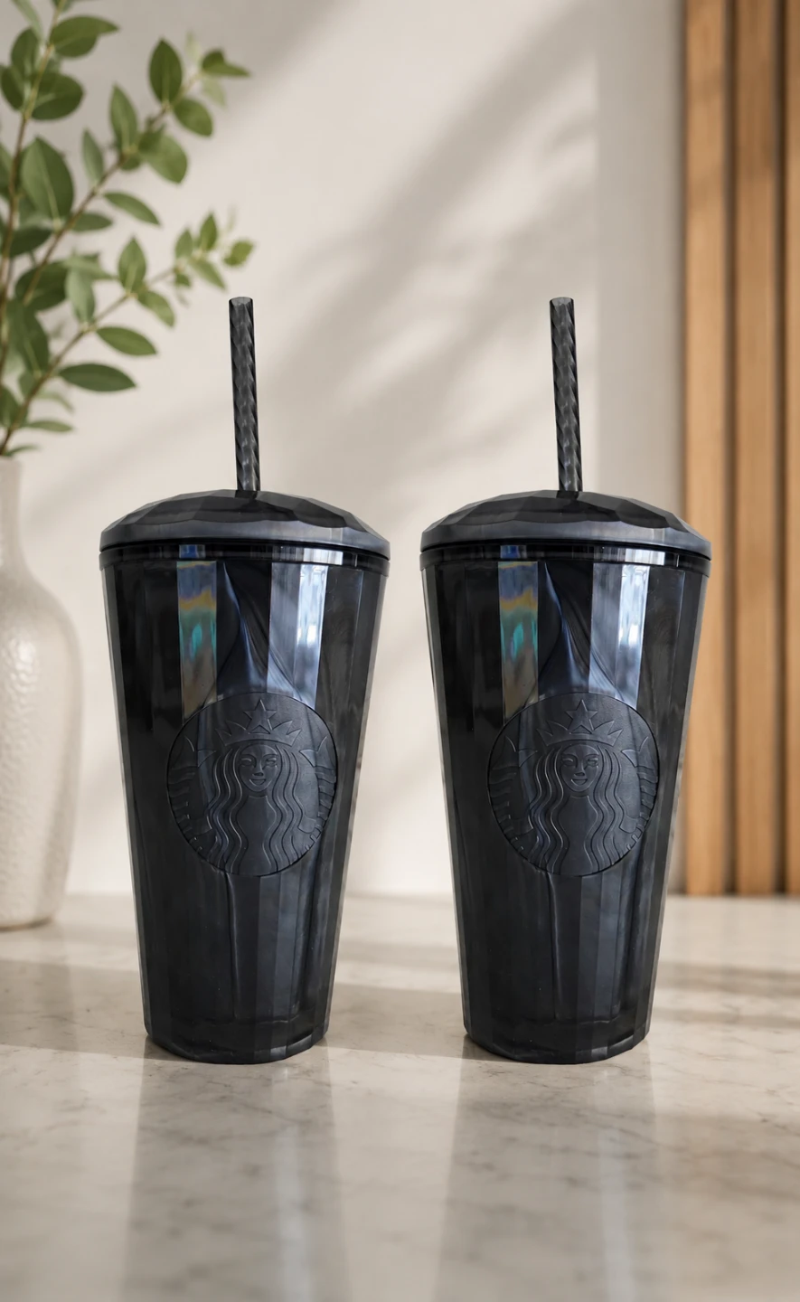 Starbucks Tumbler with Straw no- Black (Set of 2)