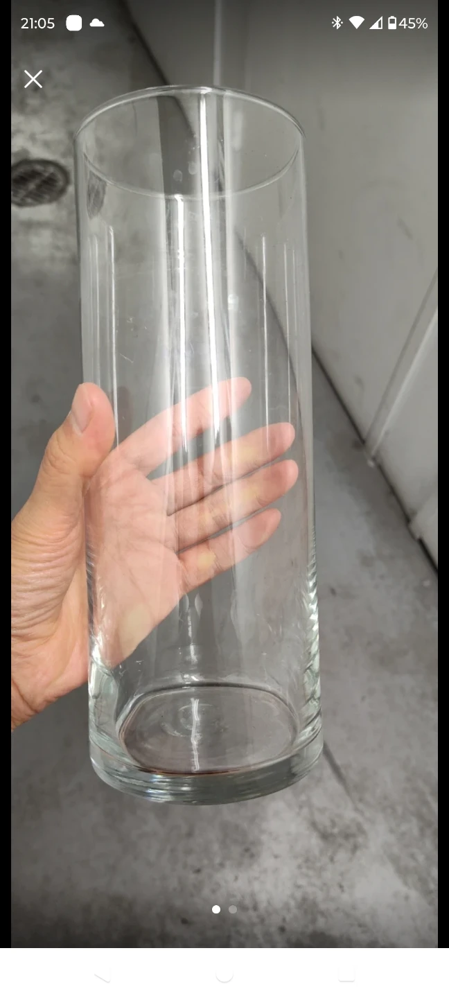 Clear Glass Cylinder Vase - Big - photo 2