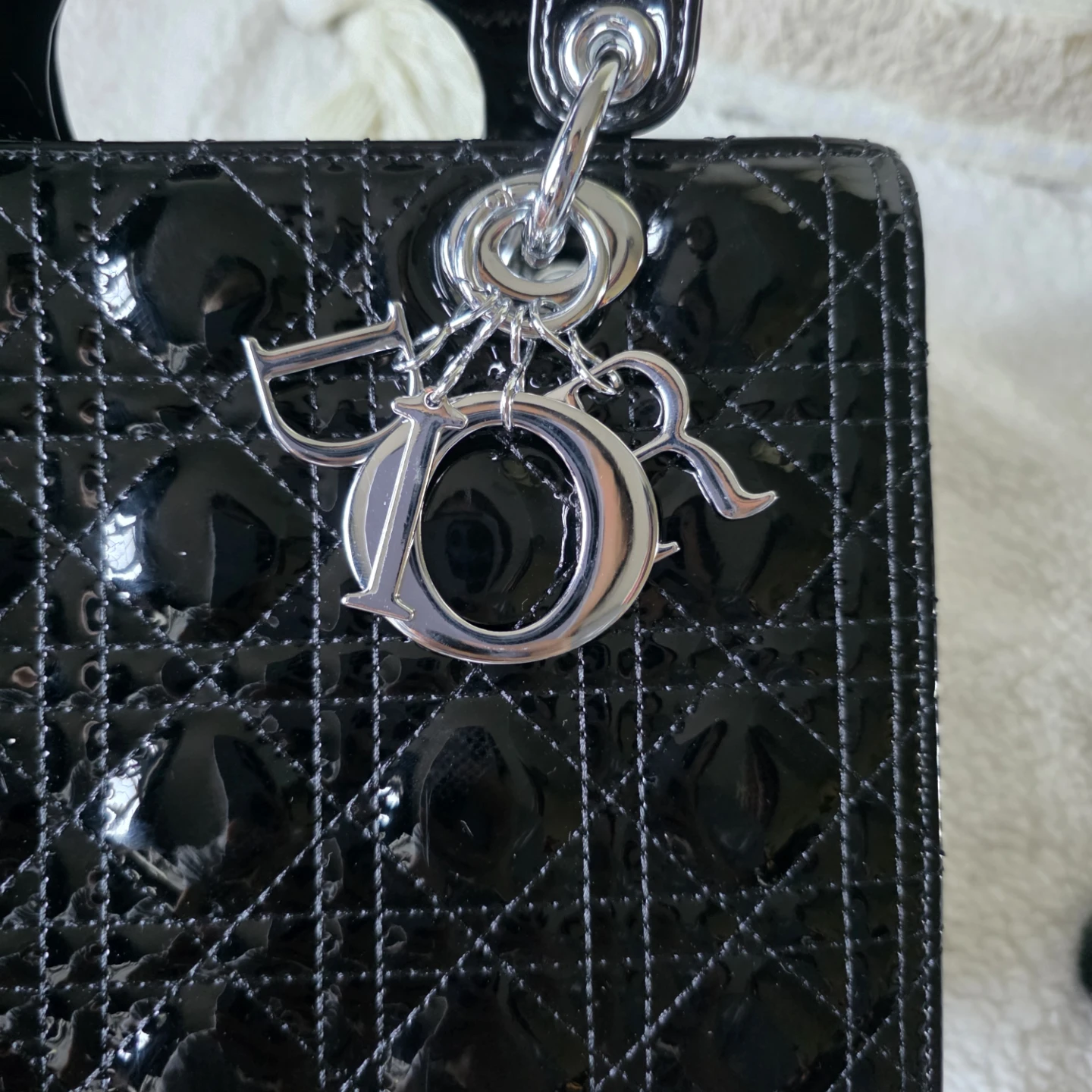 Dior Black Patent Cannage Lady Dior Bag - photo 4