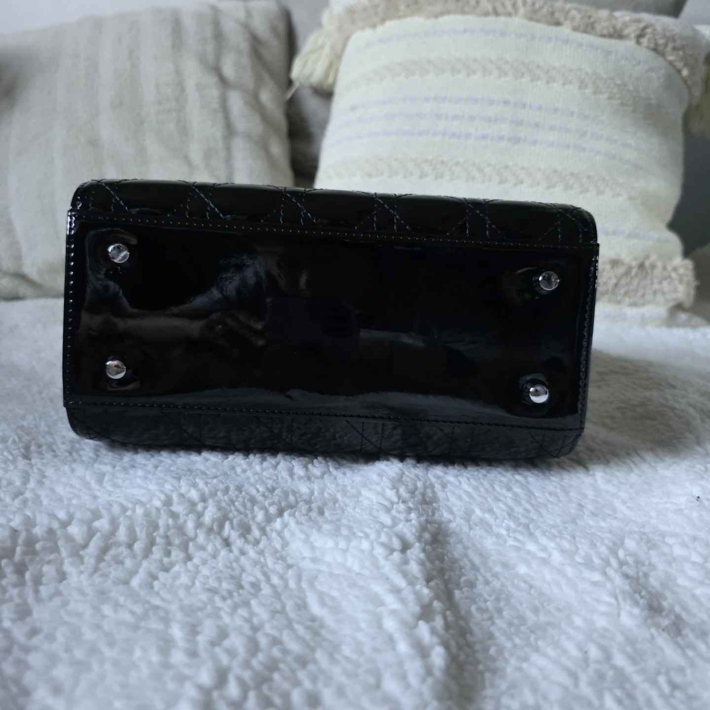 Dior Black Patent Cannage Lady Dior Bag - photo 5