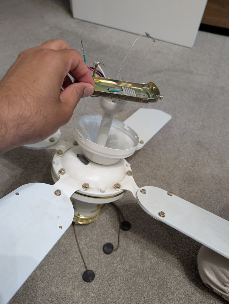 White Ceiling Fan with Gold Trim - photo 3