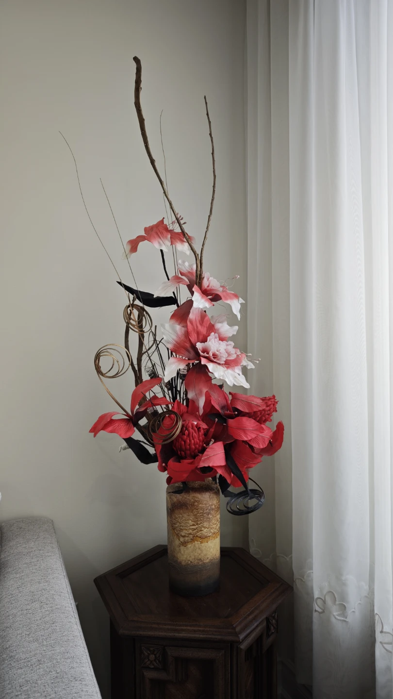 Artificial Flower Arrangement with Vase