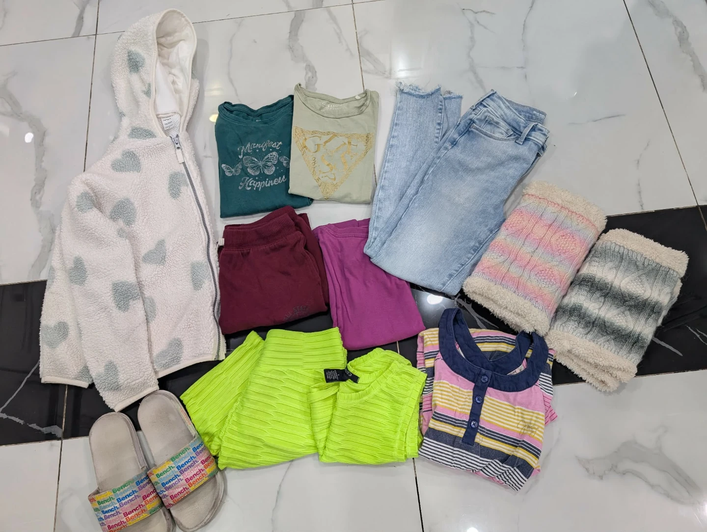 Bench. Girls' Slides