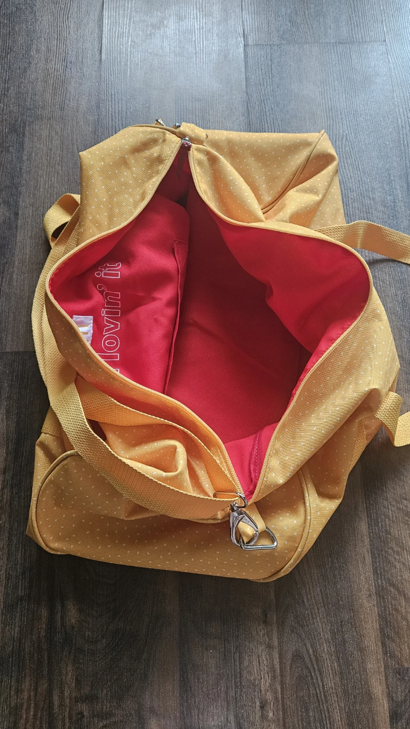 Yellow Polka Dot Roll-Top Backpack/Duffel Bag - photo 4