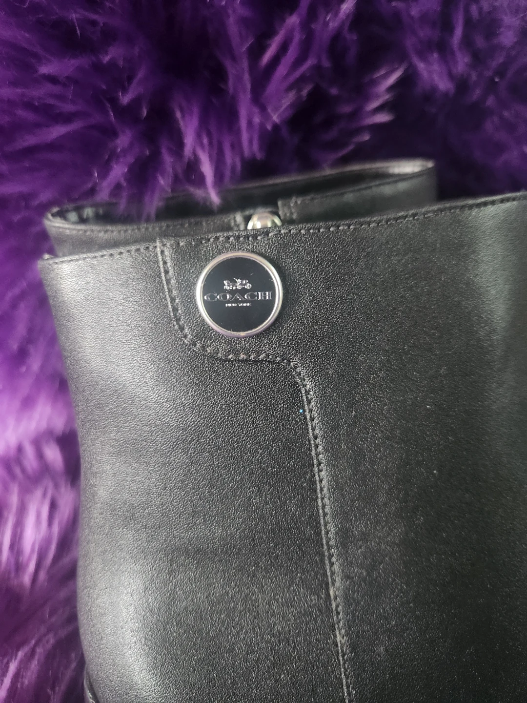 Coach Shana Black Leather Ankle Boots Size 10B - photo 3
