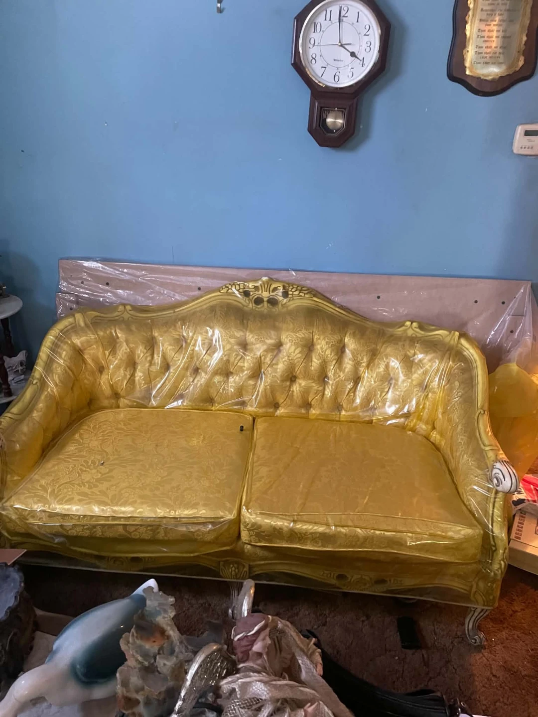 Gold Tufted Sofa