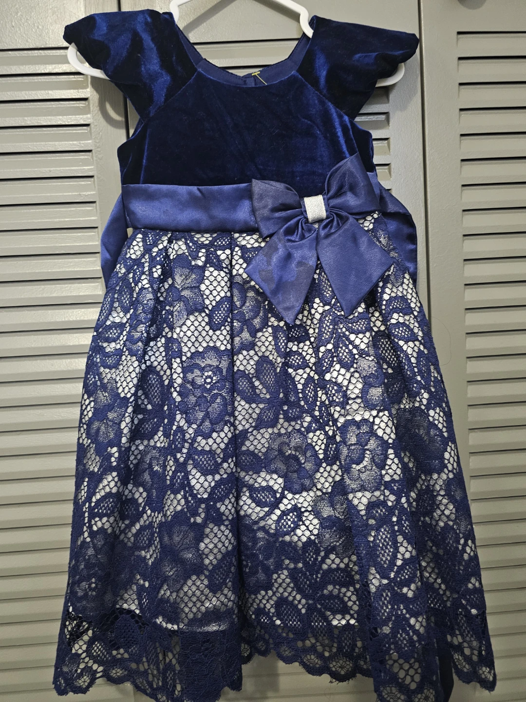 Blue Velvet Lace Dress