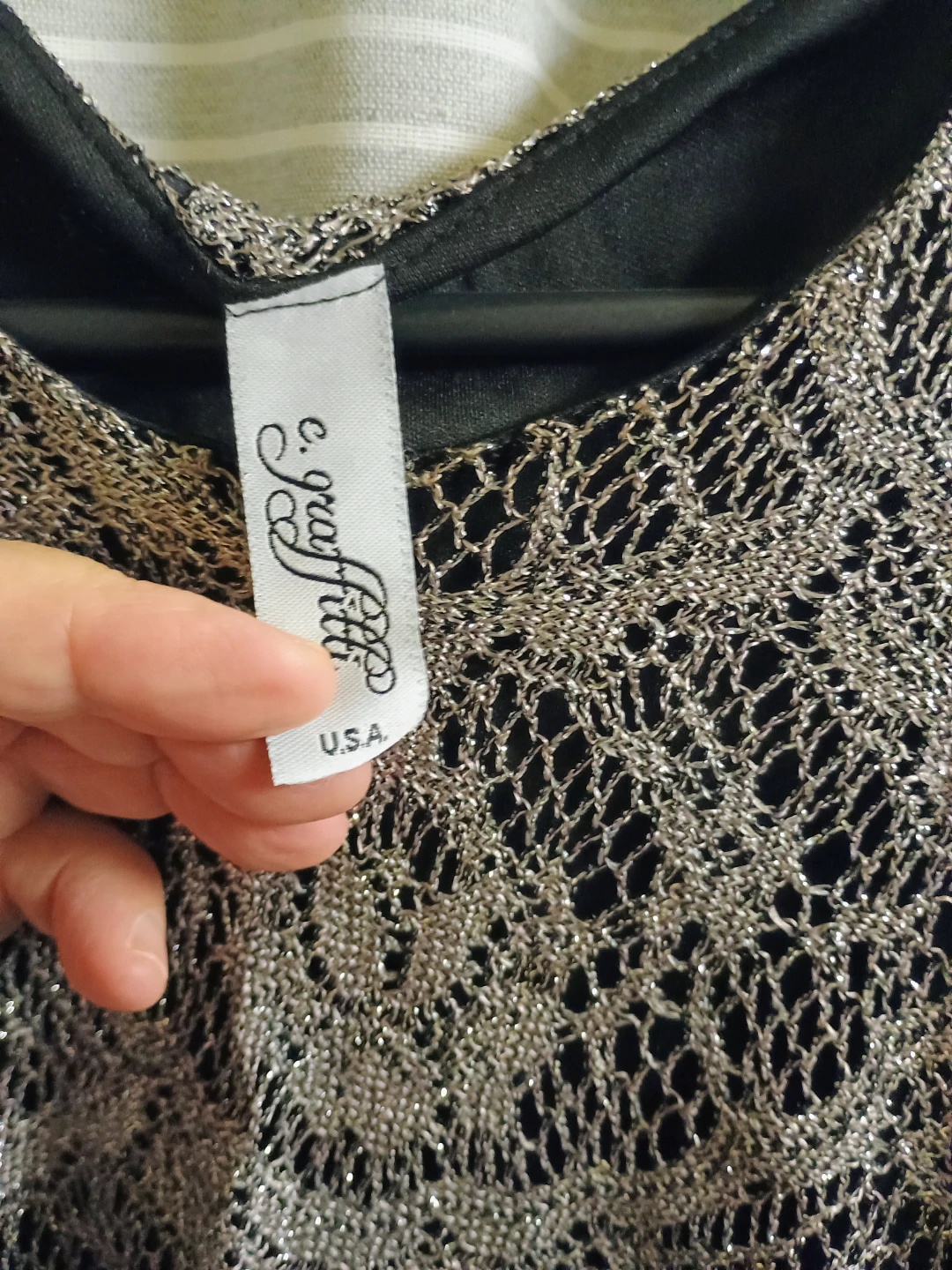 C. Graffiti Lace Fringe Tank Top - photo 3