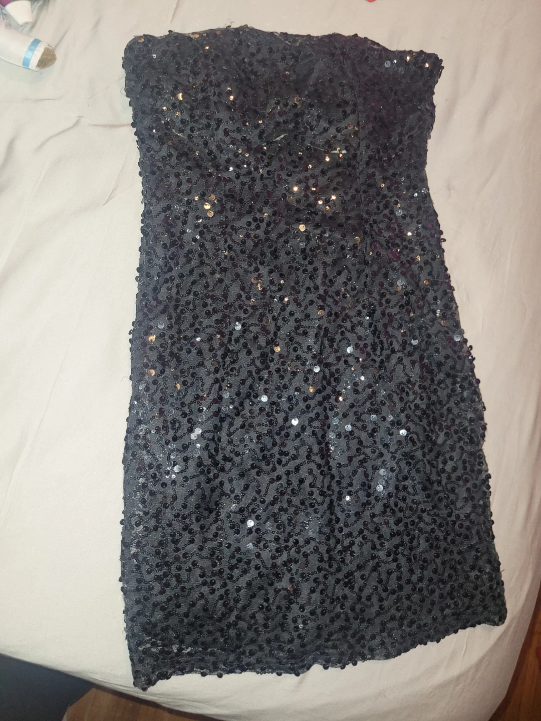 Black Sequin Strapless Dress - photo 2