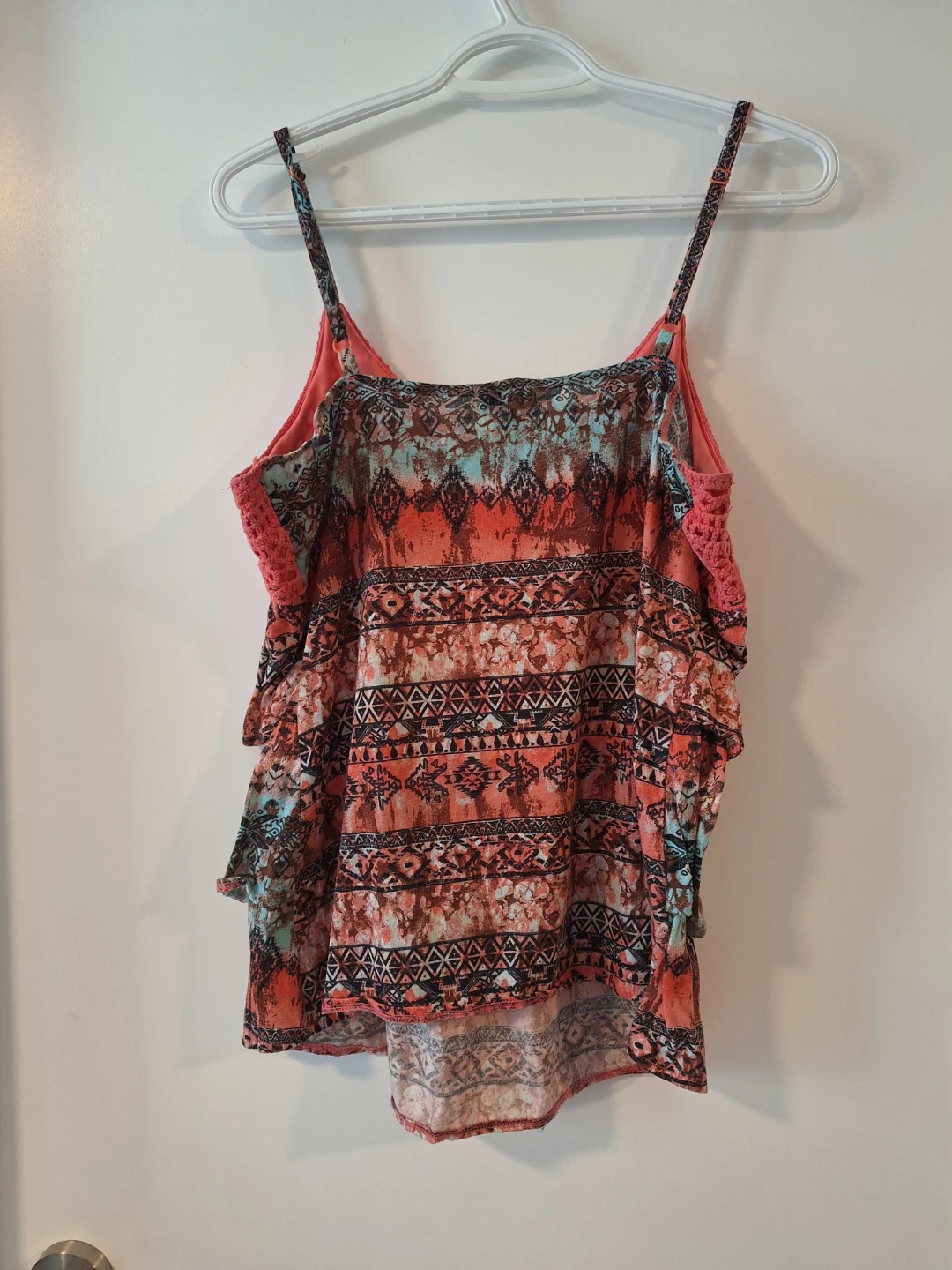 Dots Crochet and Print Tank Top - Size L - photo 2