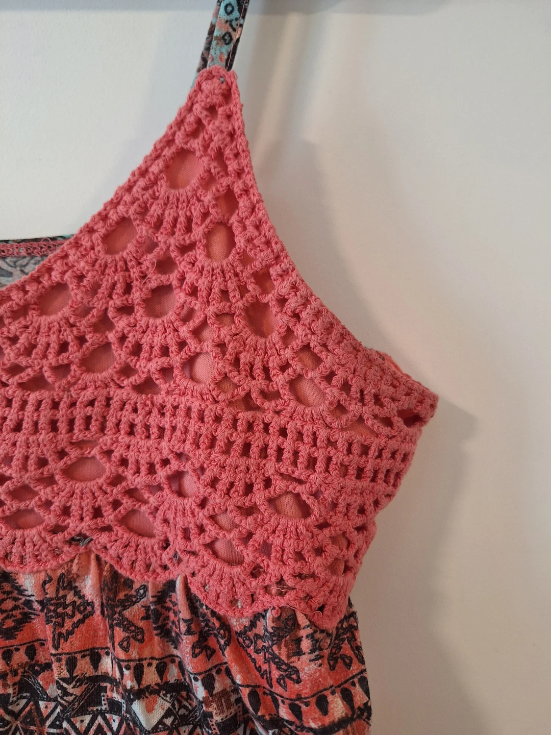 Dots Crochet and Print Tank Top - Size L - photo 3