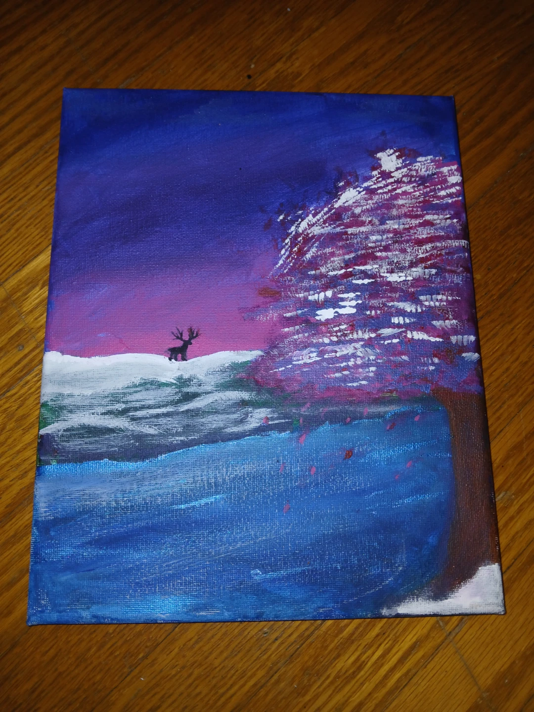 Acrylic Painting of Winter scene