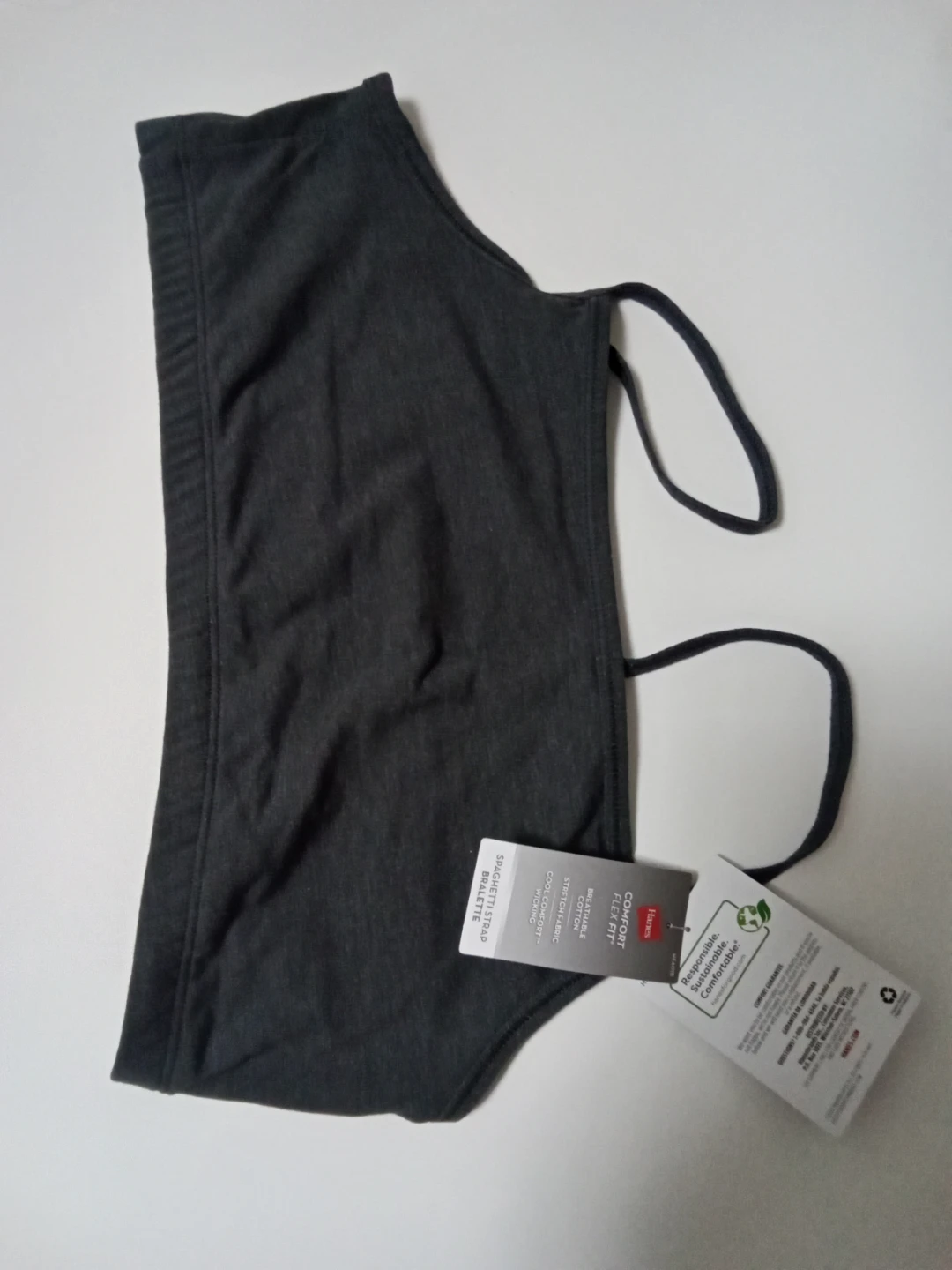 Hanes Comfort Flex Fit Spaghetti Strap Bralette - Black